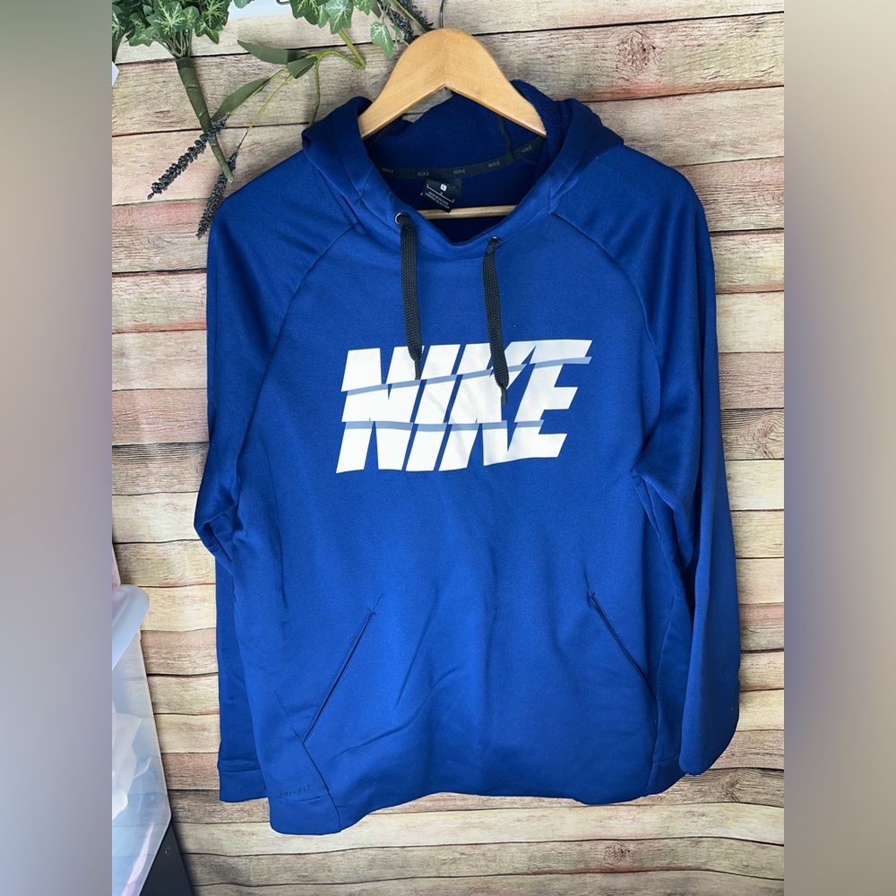 Nike Therma-Fit Blue Hoodie Pullover Sweater Men’s Size Large